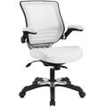 Modway Furniture Edge Vinyl Office Chair, White - 24 x 26.5 x 38 - 42 in. EEI-595-WHI